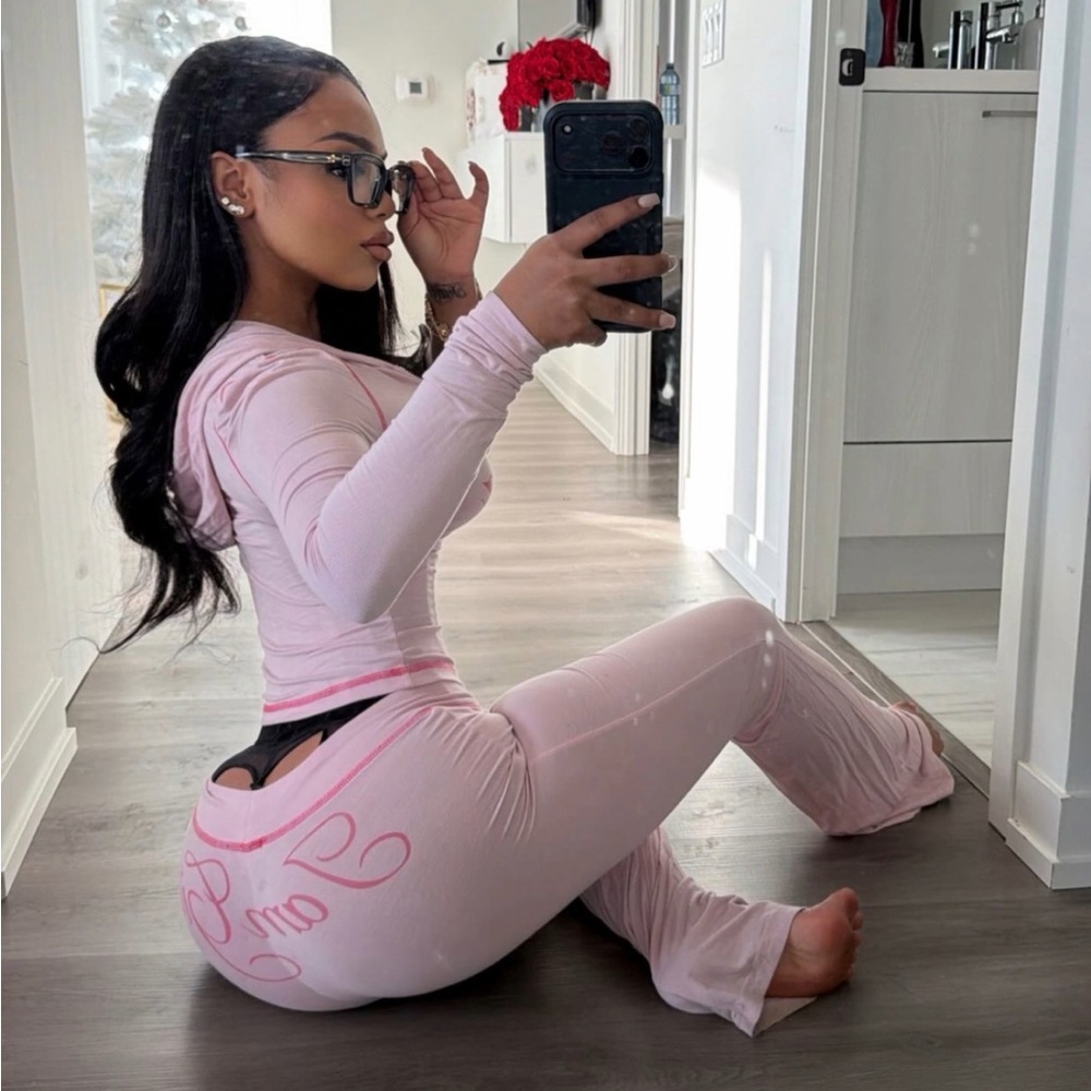 IamGia Pink Hoodie and Pants Set